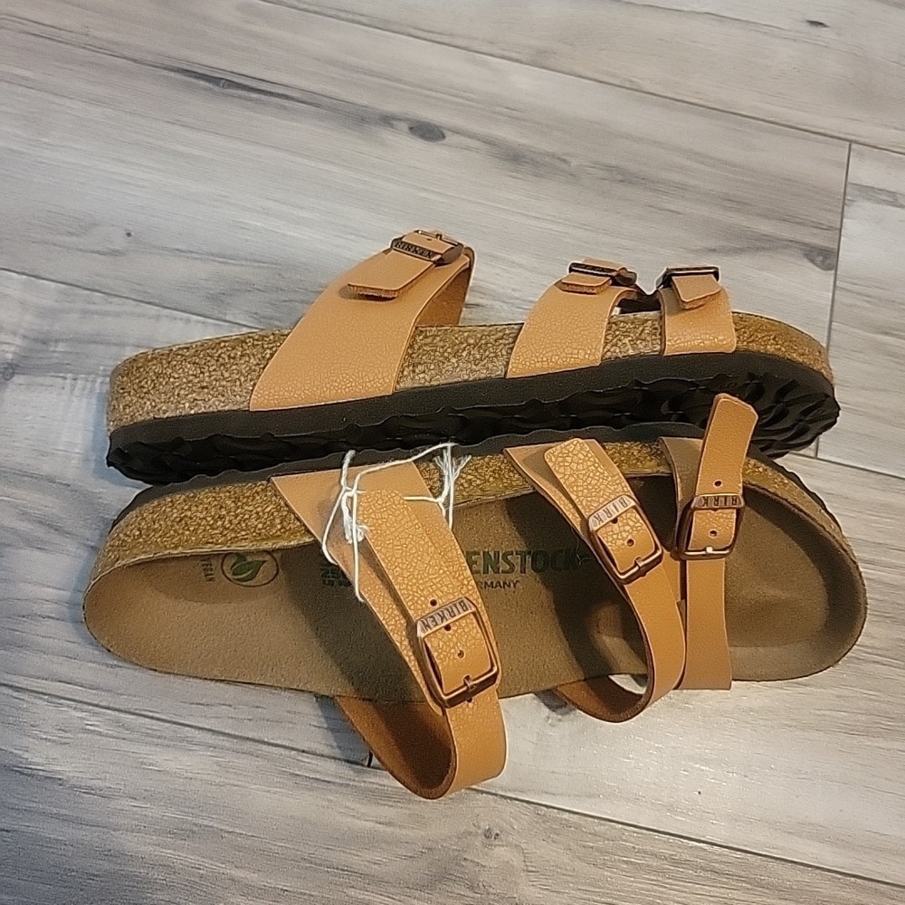 Birkenstock Sandals New Franca Pecan Birkibuc Vegan Tan Womens 8 US 39 EU NEW - Picture 8 of 10